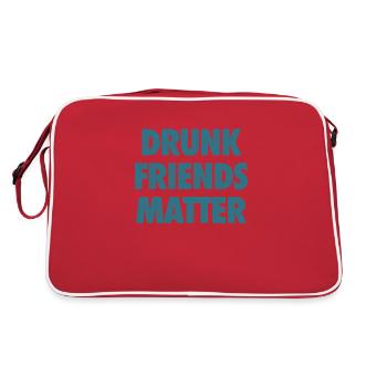 Funny Drunk Friends Matter Drinking - Retro Bag - red/white - Back