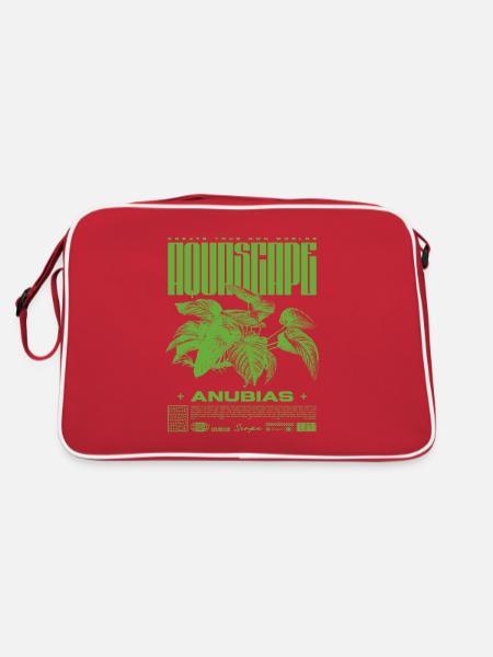 Aquascaping Anubias Aquatic Plant Fischhalter - Retro Tasche - Rot/Weiß - Hinten