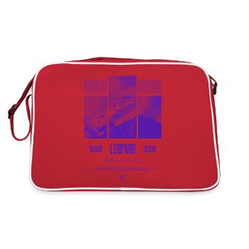 Leopard Gecko Reptile Keeper Streetwear - Retro Tasche - Rot/Weiß - Hinten