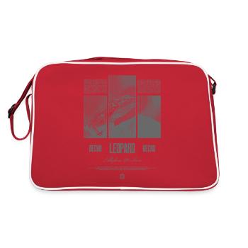 Leopard Gecko Reptile Keeper Streetwear - Retro Tasche - Rot/Weiß - Hinten