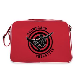 Snowboard Freestyle Snowboarding Snowboarder Sport - Sac Retro - rouge/blanc - Dos