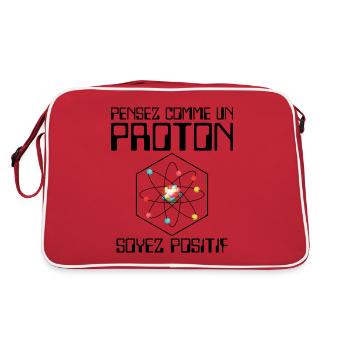 Pensez comme un proton soyez positif - Sac Retro - rouge/blanc - Dos