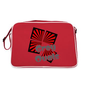 Carrés rouges Ovales gris - Sac Retro - rouge/blanc - Dos