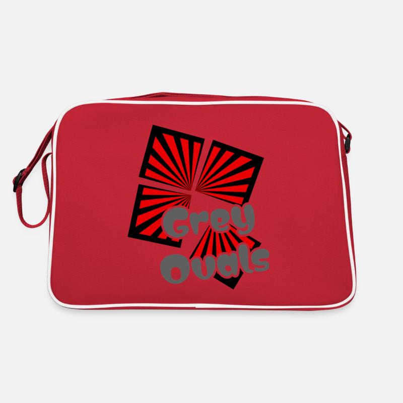 Rote Quadrate Graue Ovale Retro Tasche