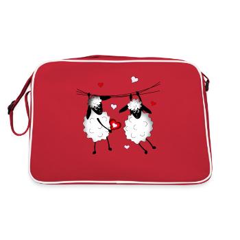 Mouton chèvre agneau agneaux mouton chèvre laine - Sac Retro - rouge/blanc - Dos