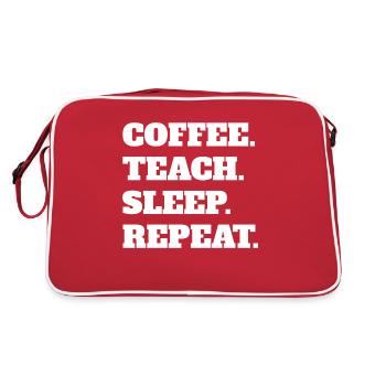 Teacher Coffee Teacher Coffee Cup School Class - Retro Bag - red/white - Back