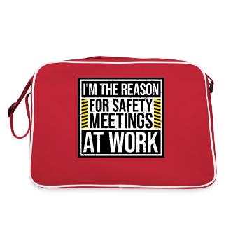 C’est drôle que je sois la raison des réunions de sécurité au travail - Sac Retro - rouge/blanc - Dos