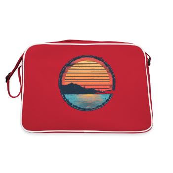 Sunset Lake Mountain Extérieur Rétro Années 80 Vintage - Sac Retro - rouge/blanc - Dos