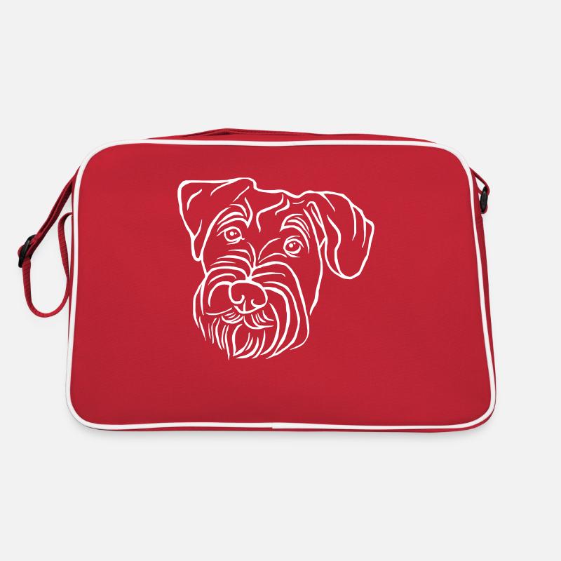 Mittelschnauzer - Retro Tasche - Rot/Weiß
