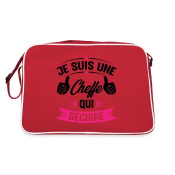 Je suis une cheffe qui déchire - Sac Retro - rouge/blanc - Dos