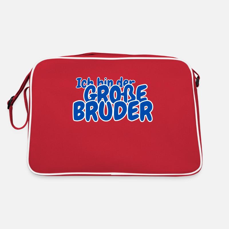 Ich bin der grosse Bruder - Retro Tasche - Rot/Weiß