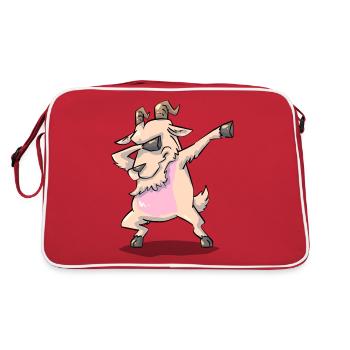 Dabbing Chèvre Chèvre Chèvre - Sac Retro - rouge/blanc - Dos