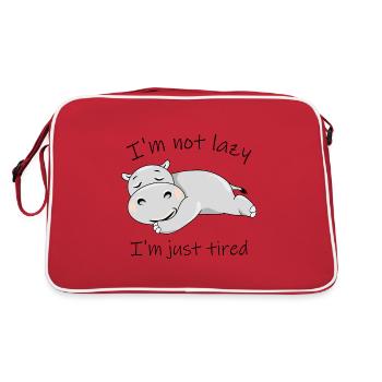 Cute lazy hippo - Retro Bag - red/white - Back