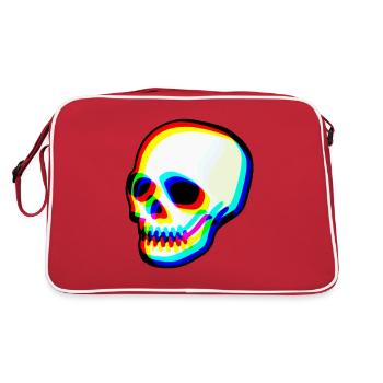 Illustration moderne du crâne au néon - Sac Retro - rouge/blanc - Dos