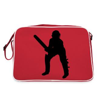 Batteur de cricket Noir - Sac Retro - rouge/blanc - Dos