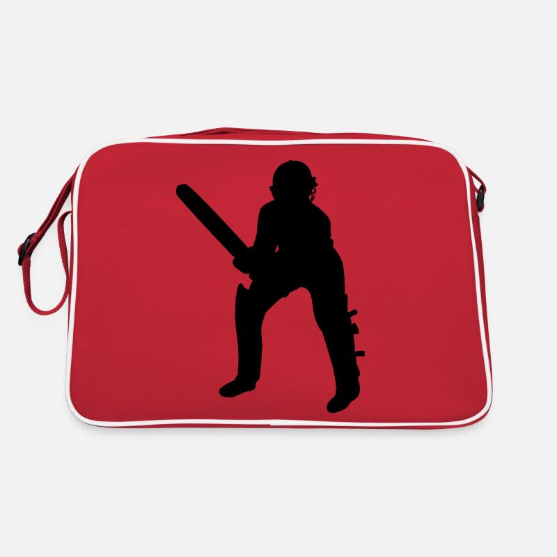 Cricket Batsman Batter Black Retro Bag