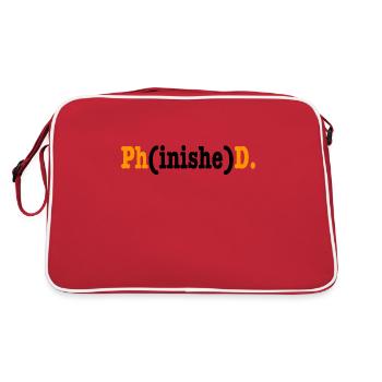 Phinished Phd Student Geschenk - Retro Tasche - Rot/Weiß - Hinten