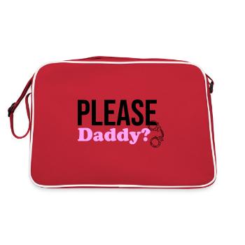Please Daddy Sir Meister Herr BDSM und erotische K - Retro Tasche - Rot/Weiß - Hinten