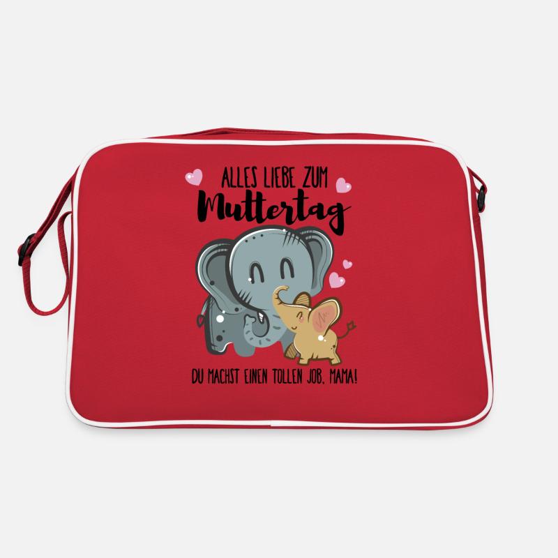 Alles Liebe zum Muttertag - Retro Tasche - Rot/Weiß