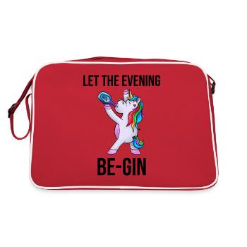 Einhorn Gin Feiern Party - Retro Tasche - Rot/Weiß - Hinten