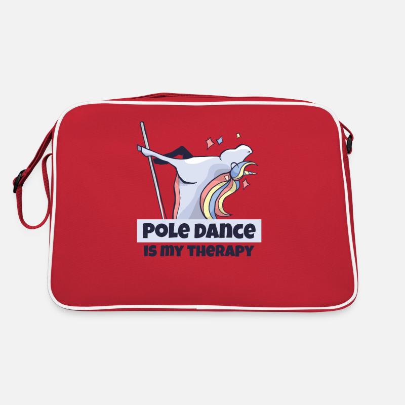 Pole Dance is my therapy Pole dancing - Retro Tasche - Rot/Weiß