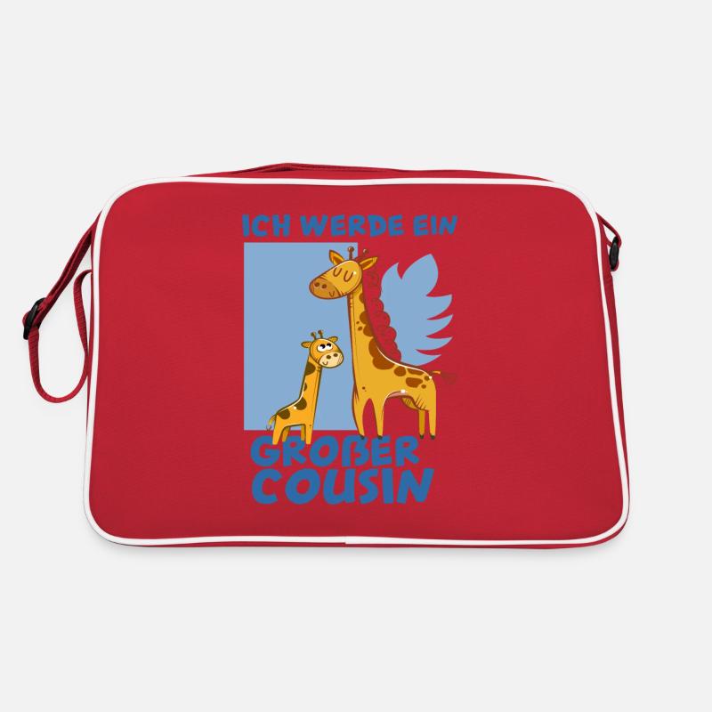 Ich werde großer Cousin Giraffe Retro Tasche