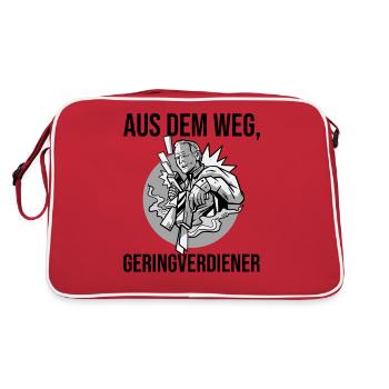 Aus dem Weg Geringverdiener Robert - Retro Tasche - Rot/Weiß - Hinten