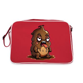 Drôle de pile de crottes de monstres d’Halloween - Sac Retro - rouge/blanc - Dos