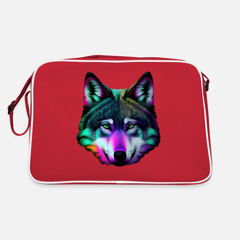 Colorful Wolf Retro Bag