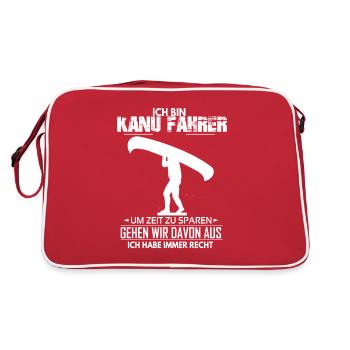 Kanu Fahrer - Retro Tasche - Rot/Weiß - Hinten