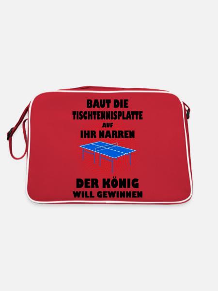 Spruch Sport Tischtennis Tennis Geschenk - Retro Tasche - Rot/Weiß