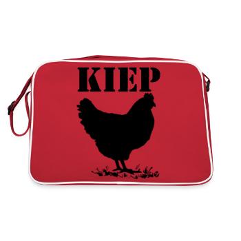 tipping, chicken, Brabant dialect - Retro Bag - red/white - Back