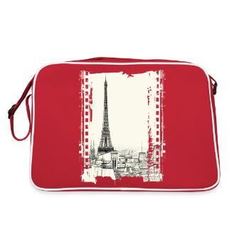 Paris France - Sac Retro - rouge/blanc - Dos