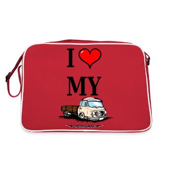 I LOVE MY B1000 - Retro Tasche - Rot/Weiß - Hinten