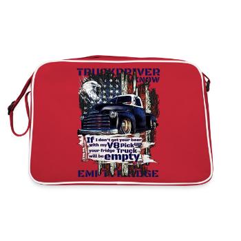 Mutter Natur der V8 Truck und Bier im Kühlschrank - Retro Tasche - Rot/Weiß - Hinten
