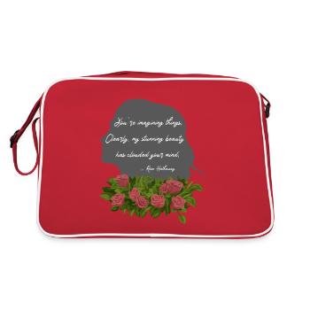 Confident Rose Hathaway Quote with Roses - Retro Bag - red/white - Back