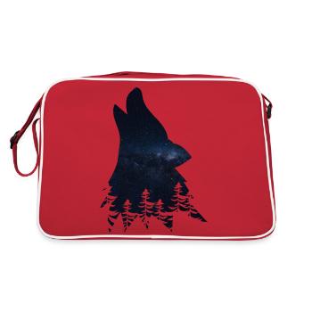 Silhouette de loup - Sac Retro - rouge/blanc - Dos