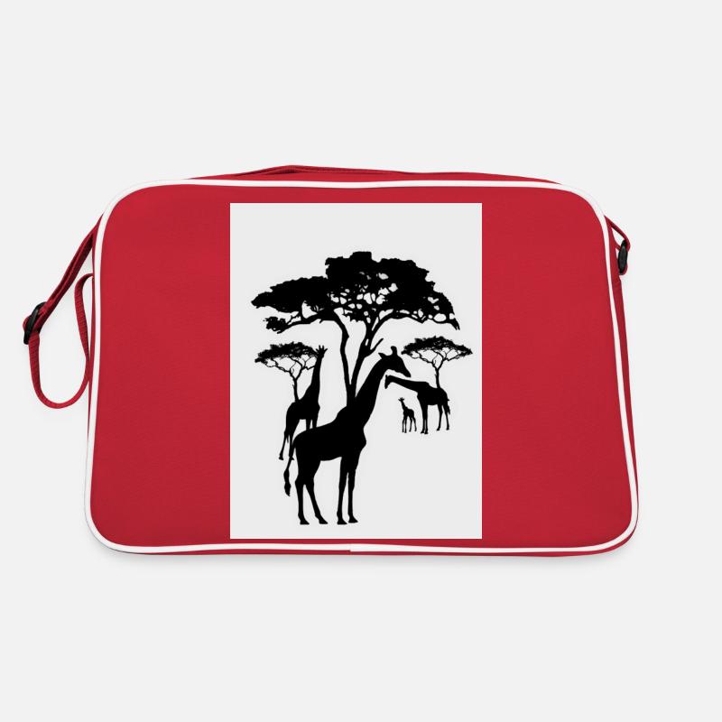 Giraffen - Retro Tasche - Rot/Weiß