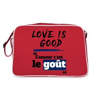 L'amour c'est le goût - expression drôle cameroun - Sac Retro - rouge/blanc - Dos