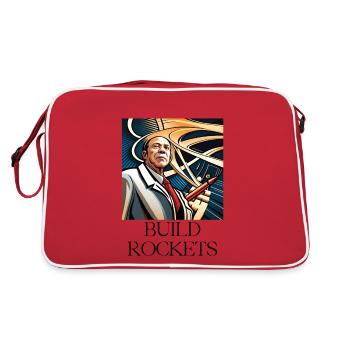 Mr. ROCKET - Retro Tasche - Rot/Weiß - Hinten