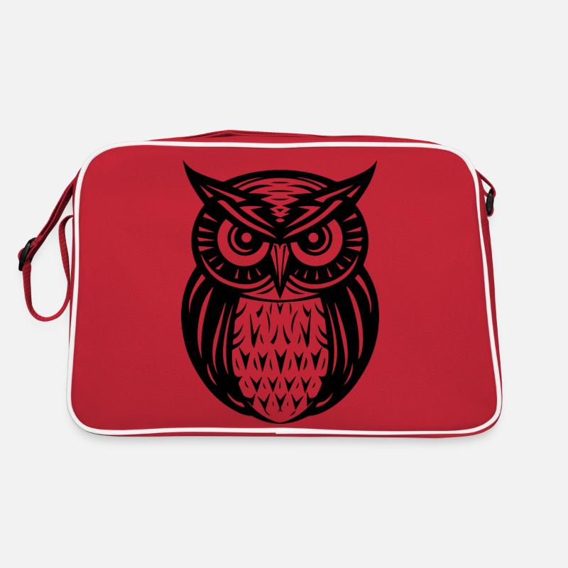 Eule Eulen Vogel Vögel Retro Tasche