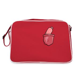 Funny Fake Chest Chest Pocket Bag Hot Dog - Retro Bag - red/white - Back