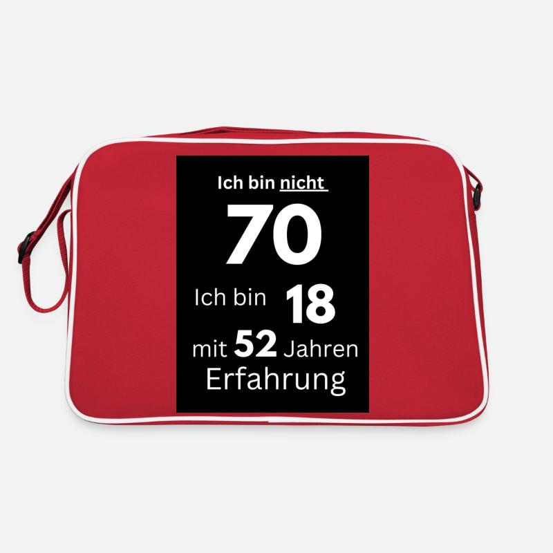Ich bin nicht 70 - Retro Tasche - Rot/Weiß