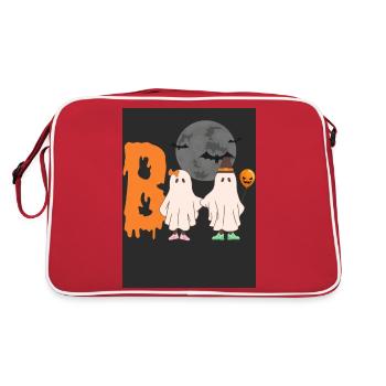 Halloween Boo - Retro Tasche - Rot/Weiß - Hinten
