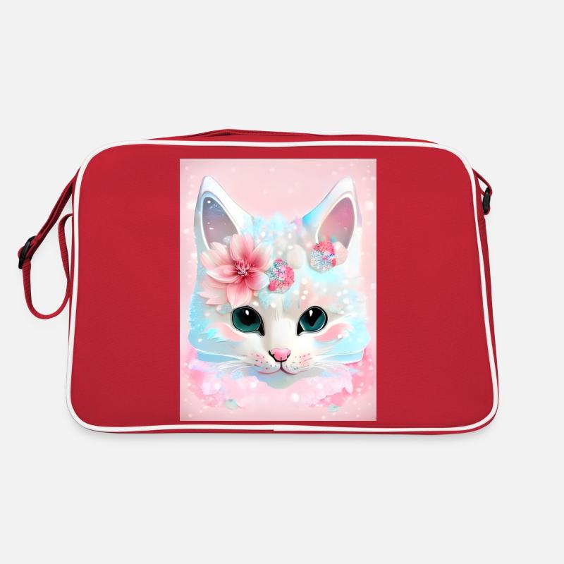 Chat blanc Sac Retro