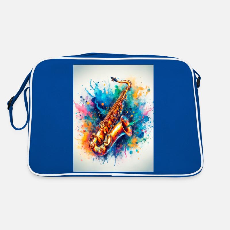 Aquarell-Saxophon Retro Tasche