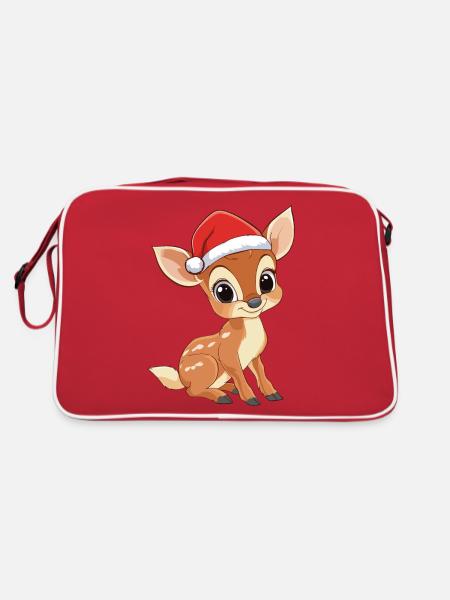 Cerf Noël mignon Noël mignon - Sac Retro - rouge/blanc - Dos