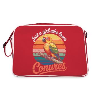 Just a girl who loves Conures - Retro Bag - red/white - Back