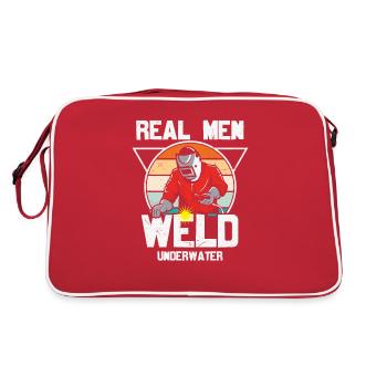 Soudeur Citation Drôle de vrais hommes soudure - Sac Retro - rouge/blanc - Dos