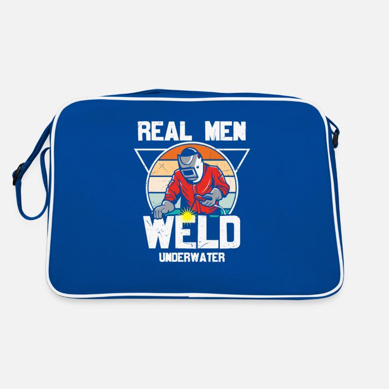 Welder Quote Funny real men weld Retro Bag